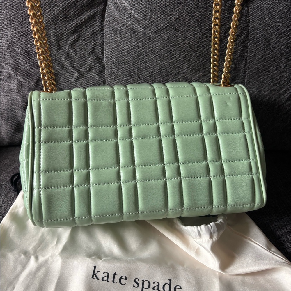 Kate Spade Mint Quilted Shoulder Bag with Gold Chain - Picture 7 of 9